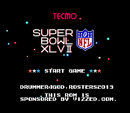 Tecmo Super Bowl 2K13 (drummers 2013 hack) Title Screen
